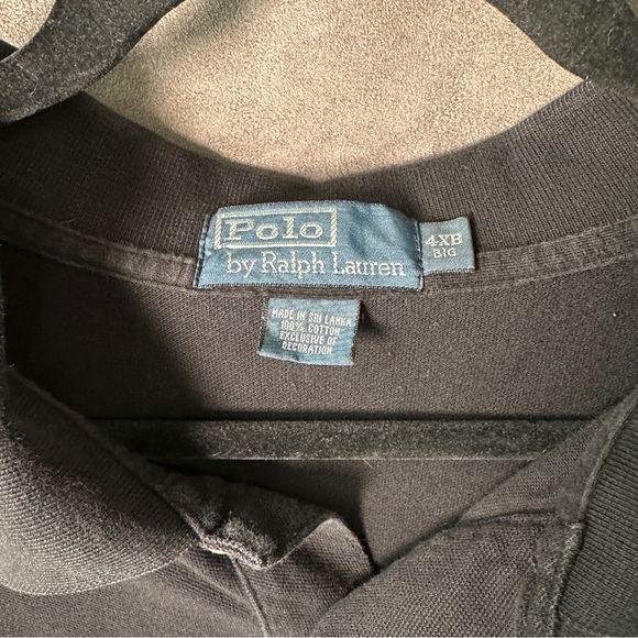 Polo by Ralph Lauren Men's Black Polo with Red Logo - long sleeve- 4XB - Picture 6 of 9